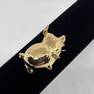 Stainless Steel Gold Pig Brooch